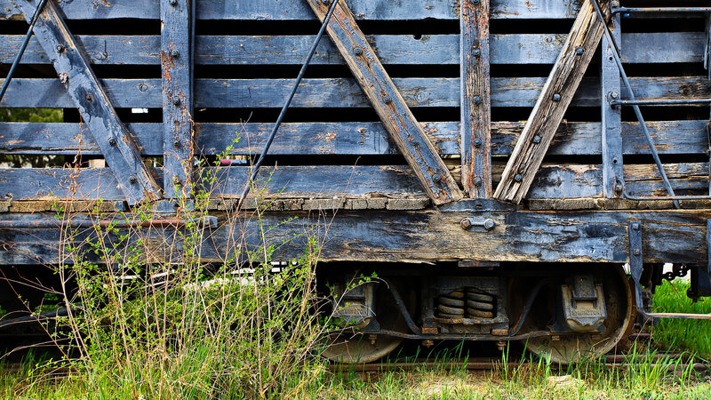 old wooden train car