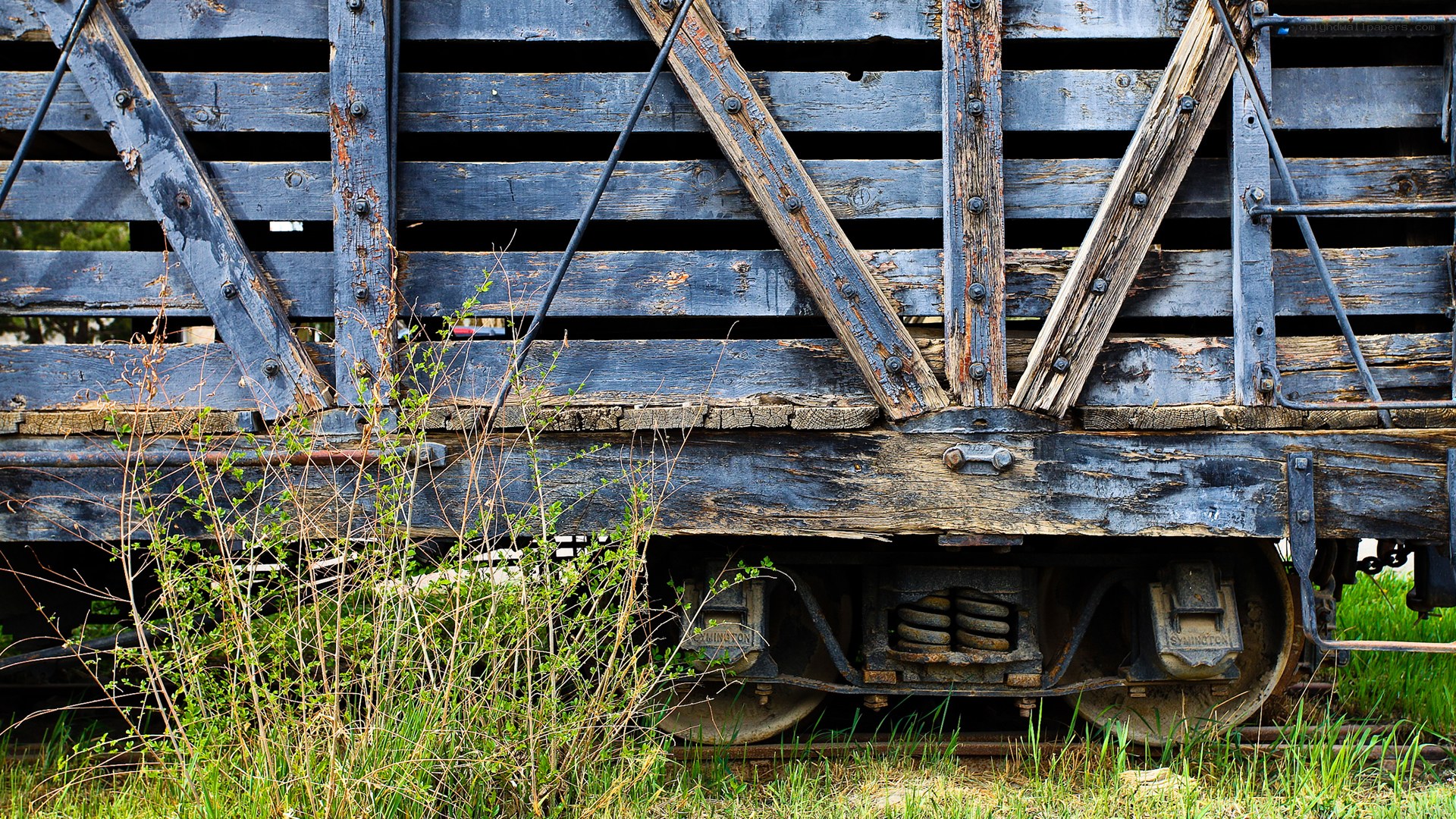 old wooden train car