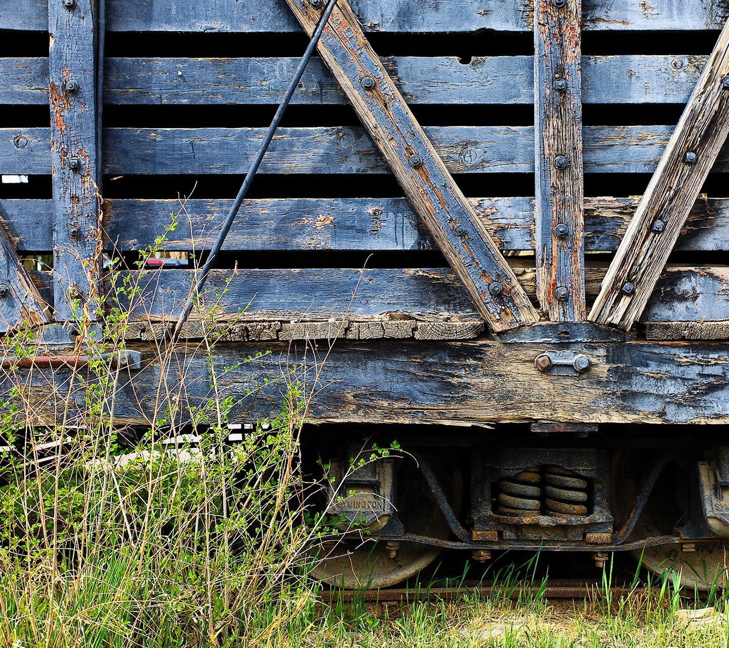 old wooden train car
