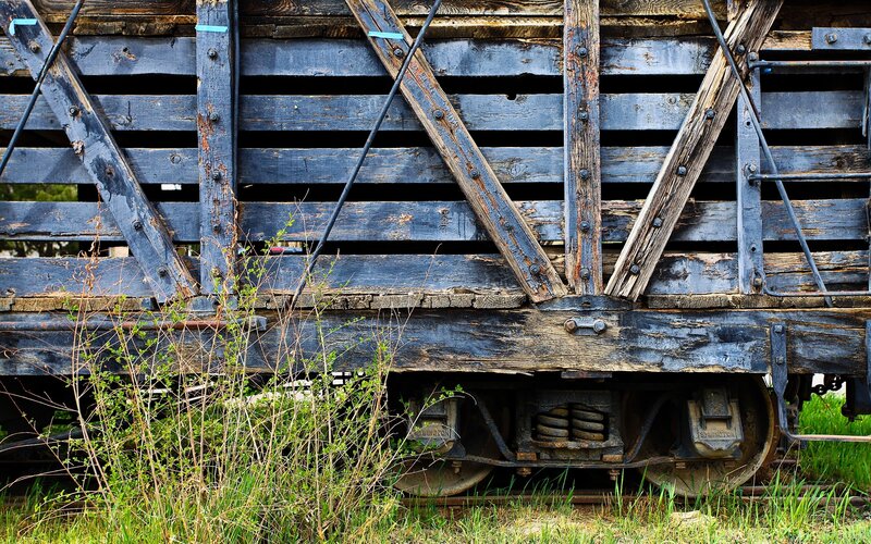 old wooden train car