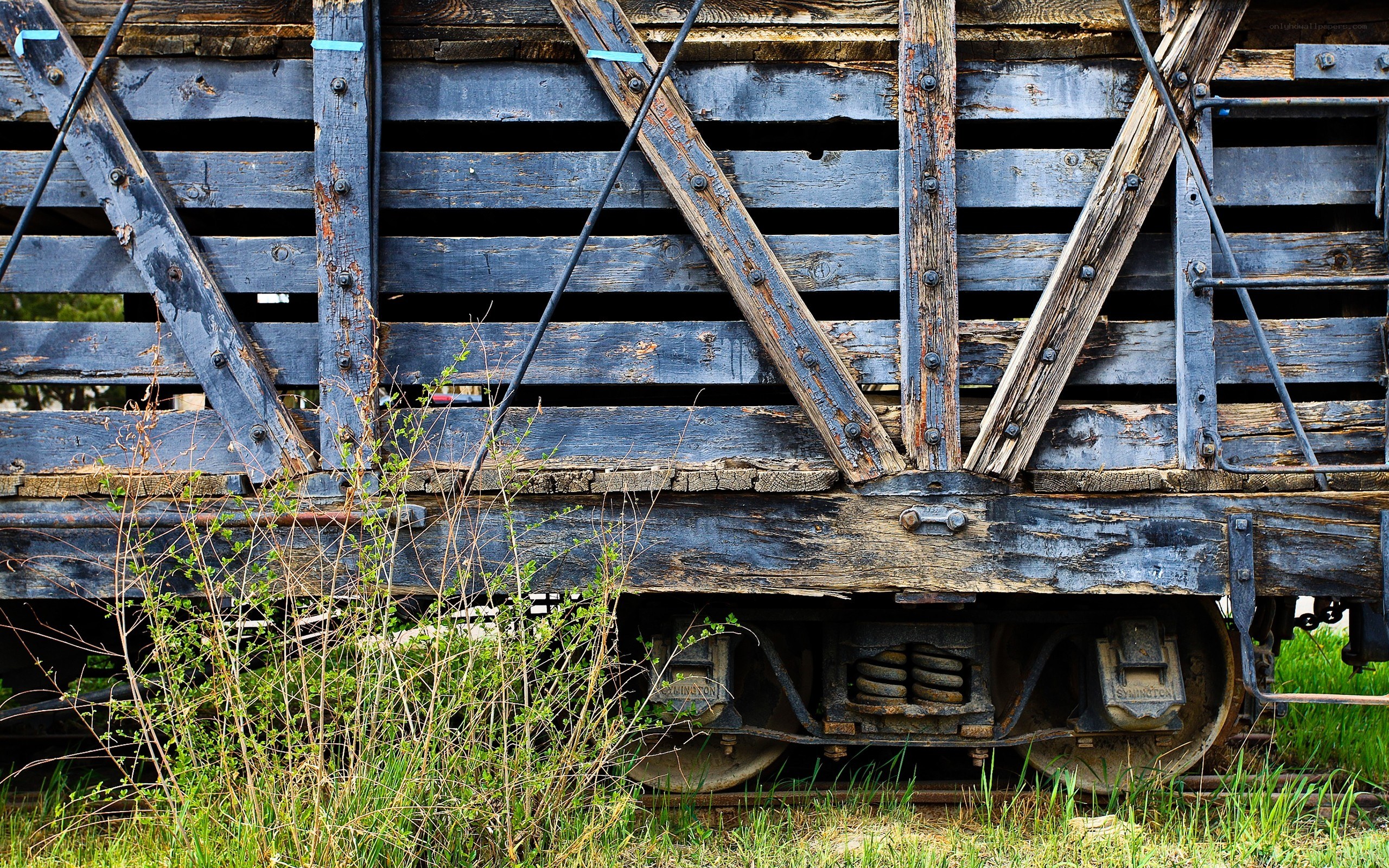 old wooden train car