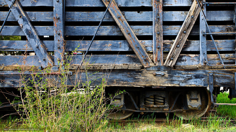 old wooden train car