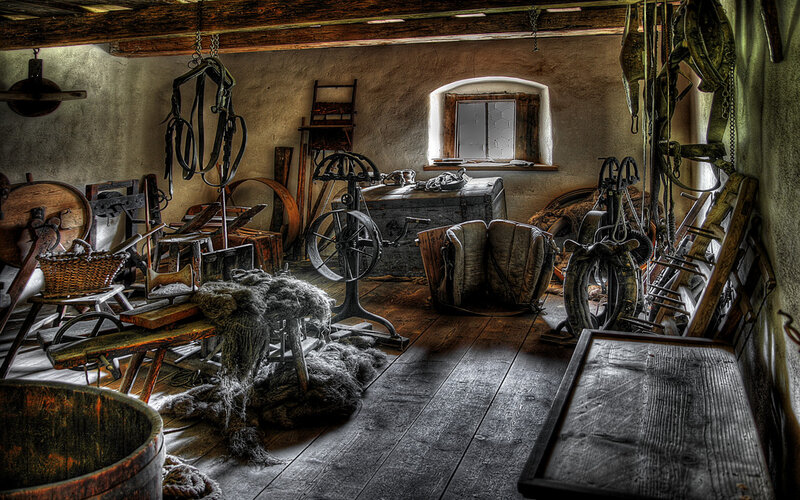Old Workshop Interior — Brown