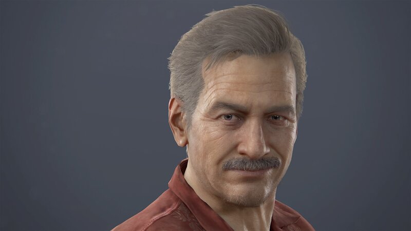 Older Man with Mustache — Gray