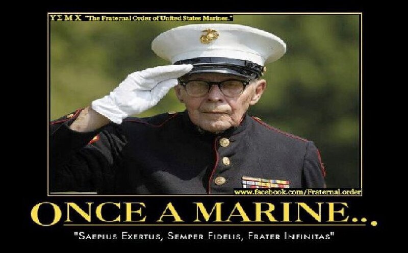 Older Marine Saluting