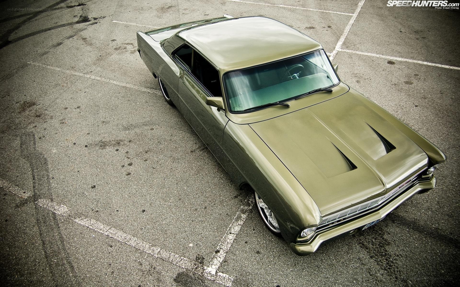 olive green classic car