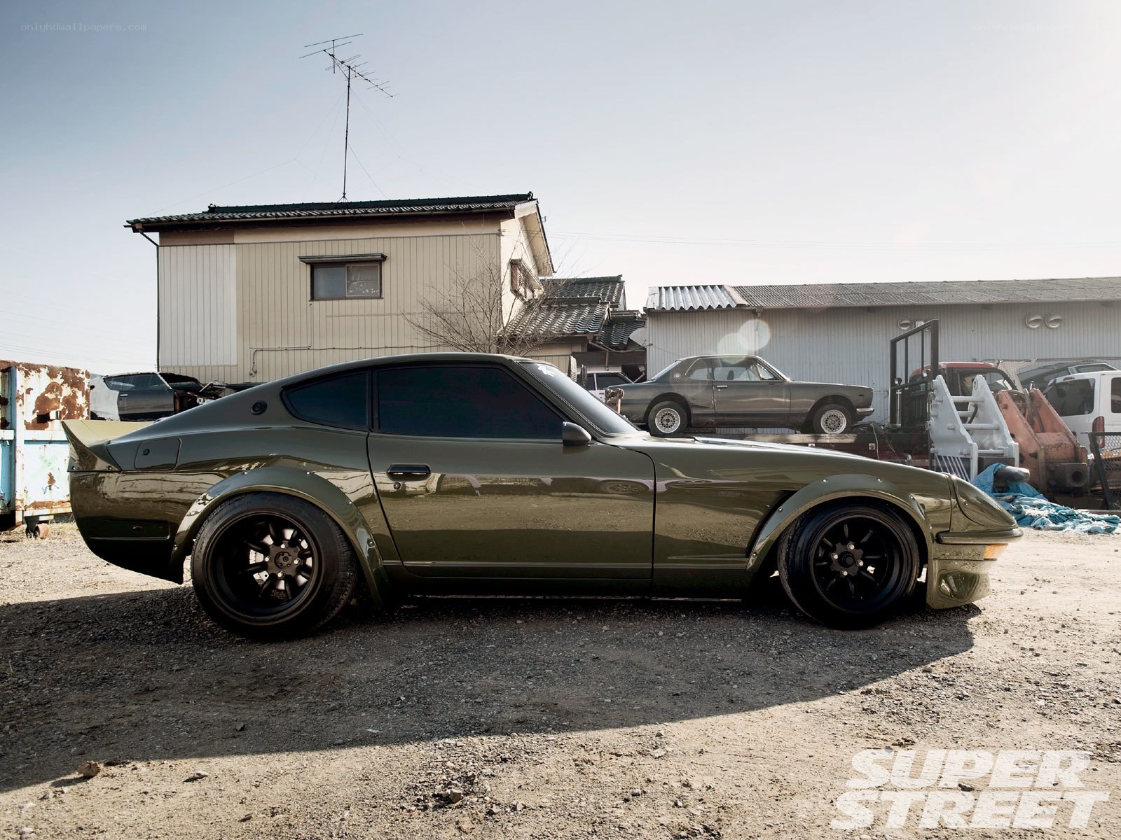 olive green classic car