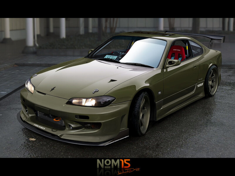 olive green drift car