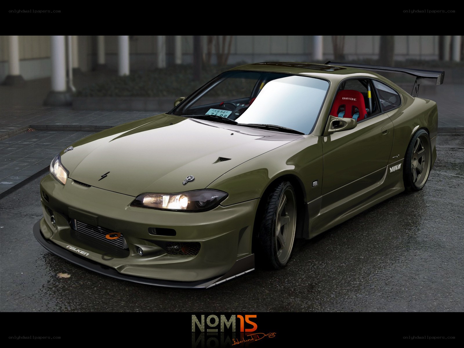 olive green drift car
