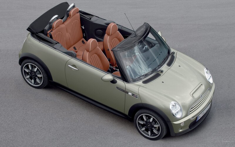 olive green mini cooper convertible