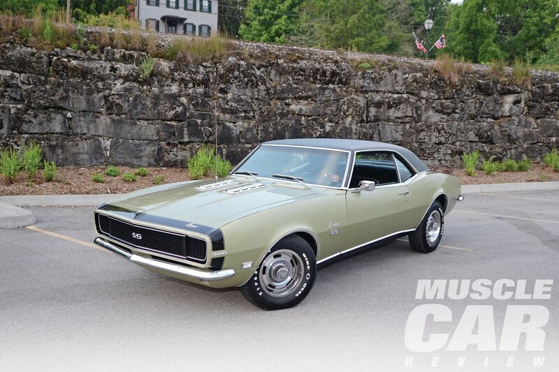 Olive Green Muscle Car — Calm, Afternoon