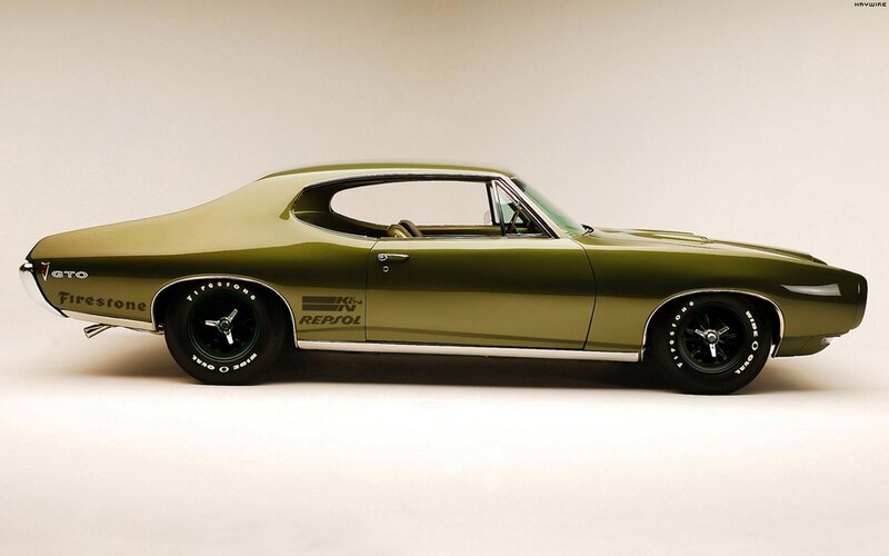 olive green muscle car