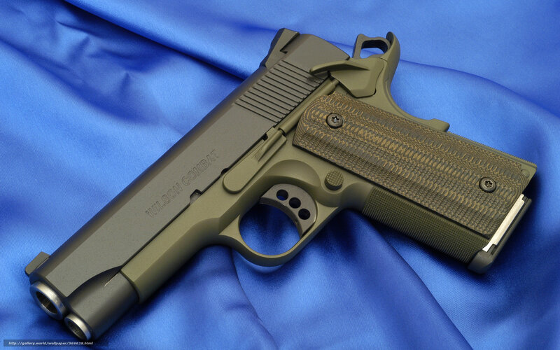 Olive-green Pistol — Blue