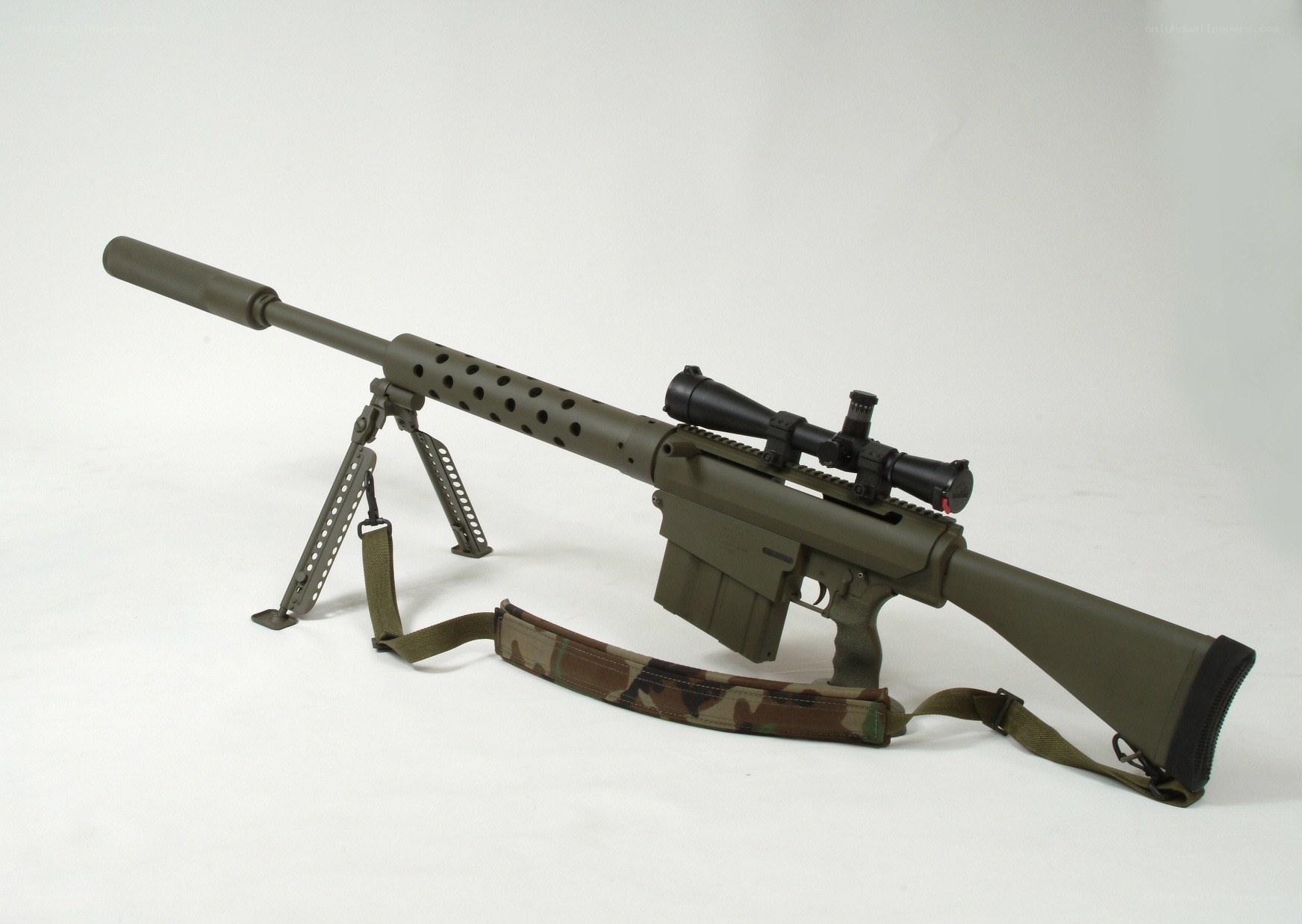 Olive green sniper rifle