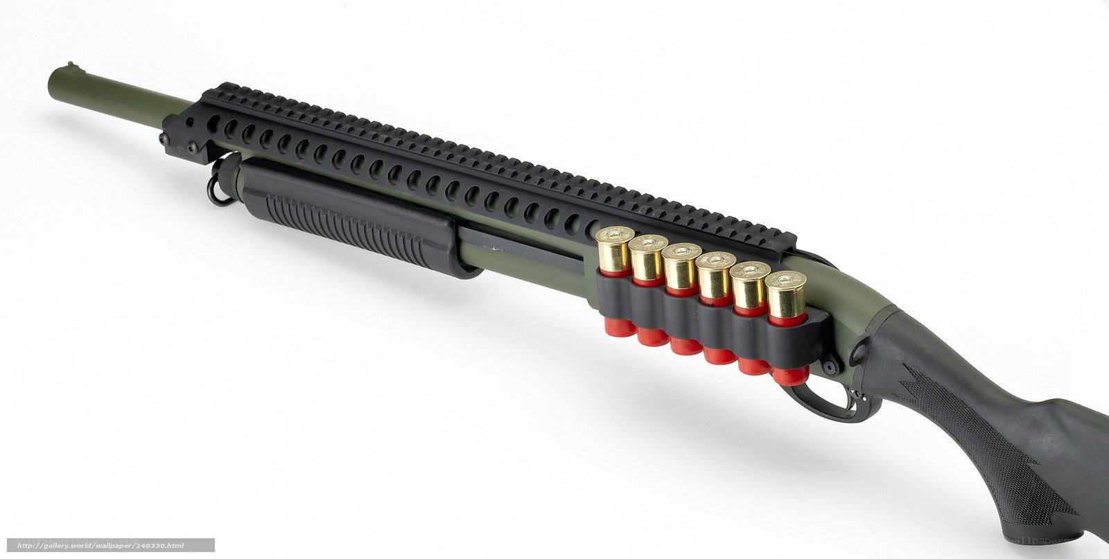 Olive green tactical shotgun