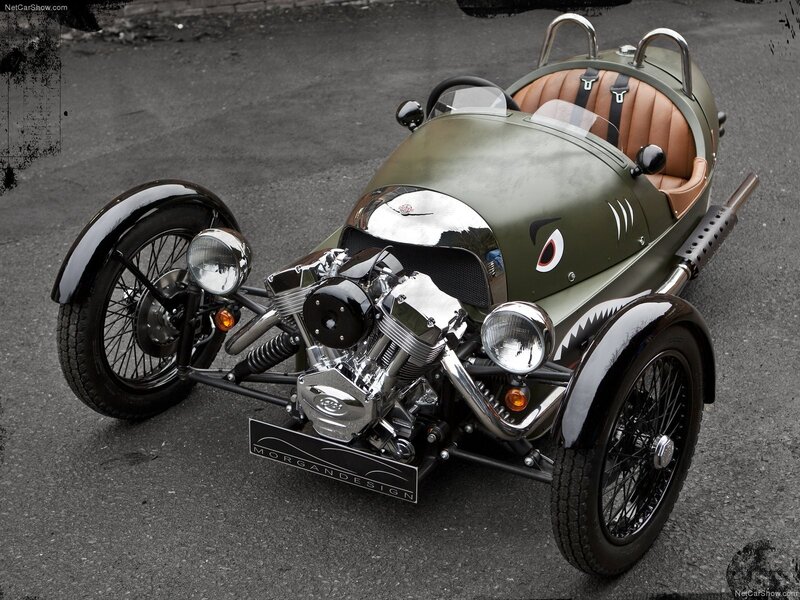 Olive Green Three-wheeled Car — Dramatic