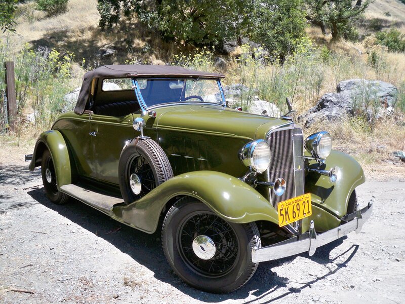 Olive-green Vintage Car