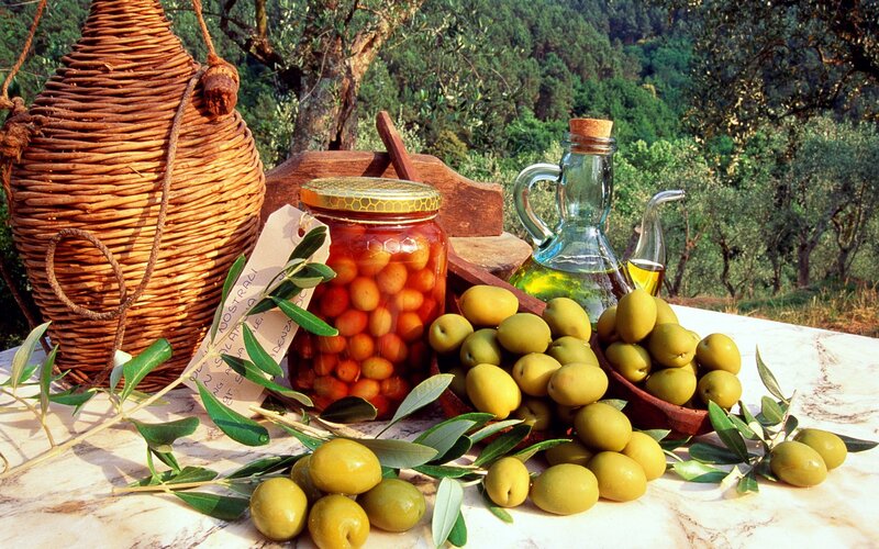 Olive harvest display