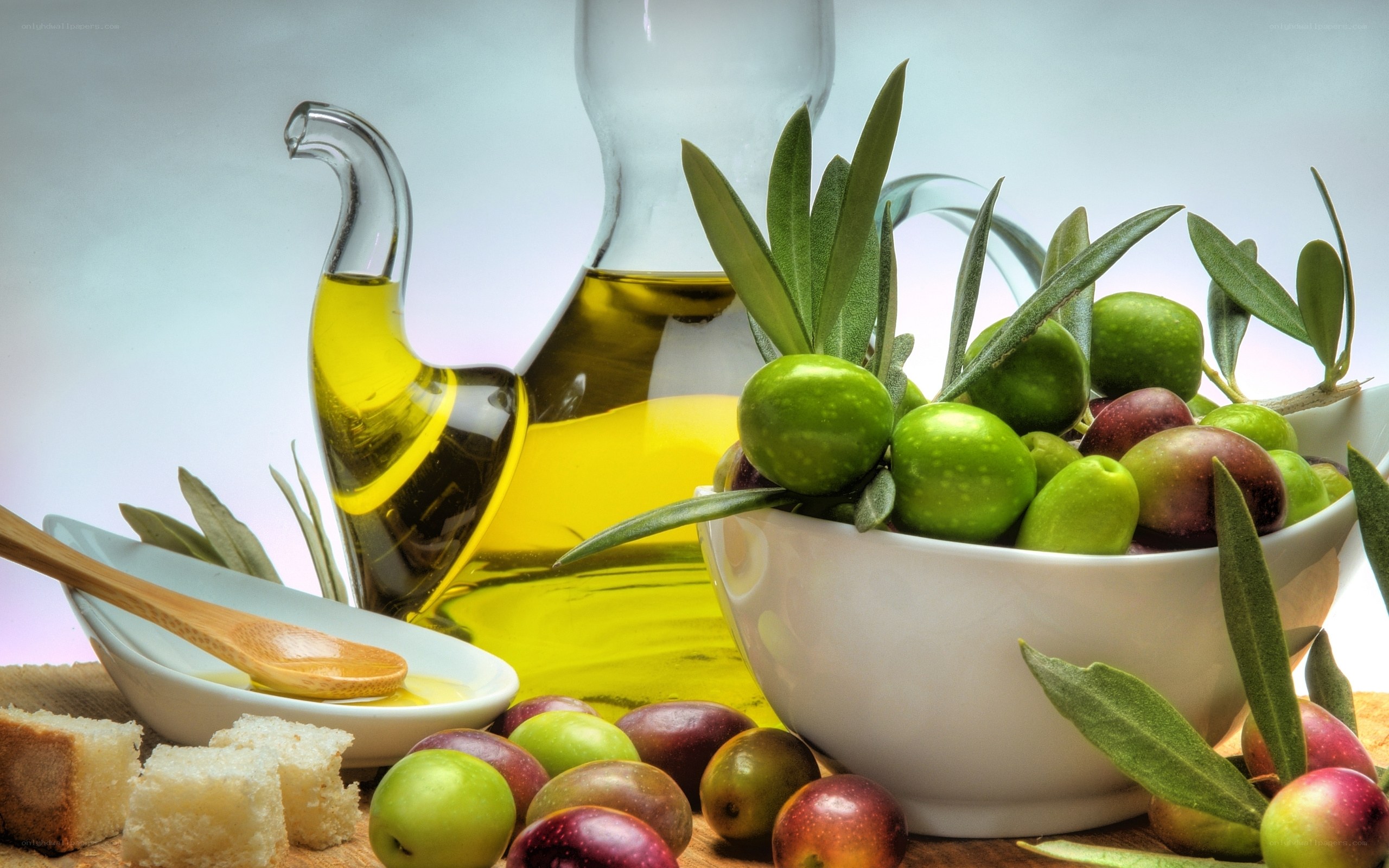 Olive oil and fresh olives