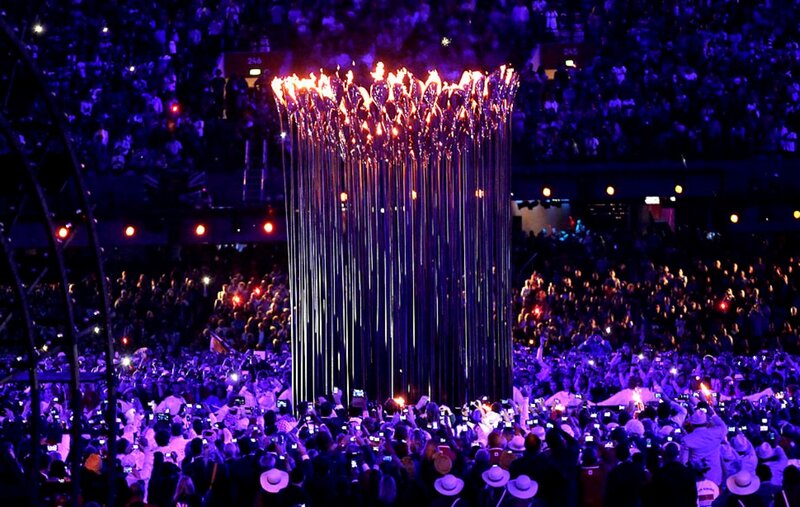 Olympic Cauldron Lit — Purple