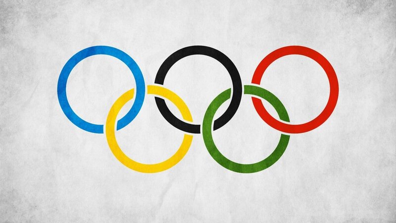 Olympic Rings Logo — Blue, Neutral, Vector Art, Five Interlocking Rings