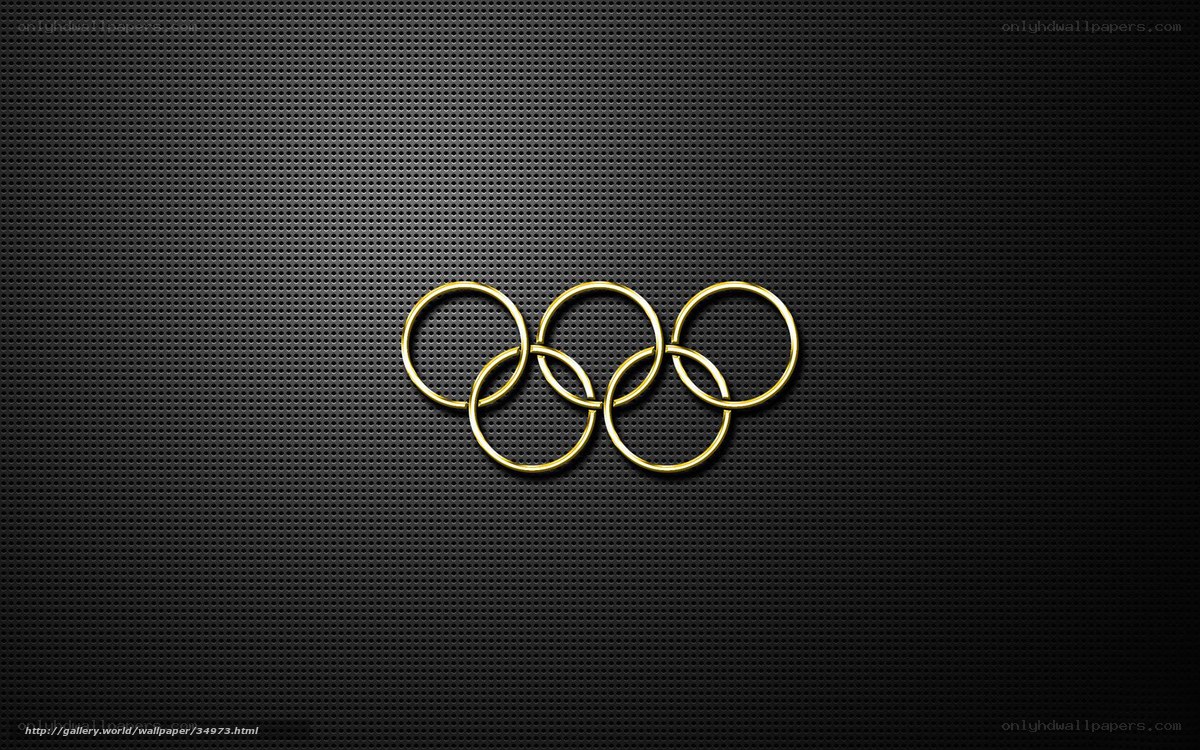 Olympic rings on black mesh