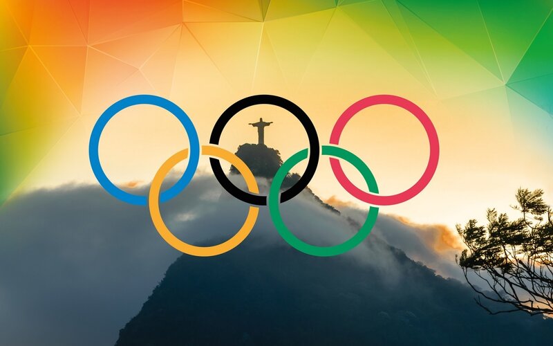 Olympic rings over Rio