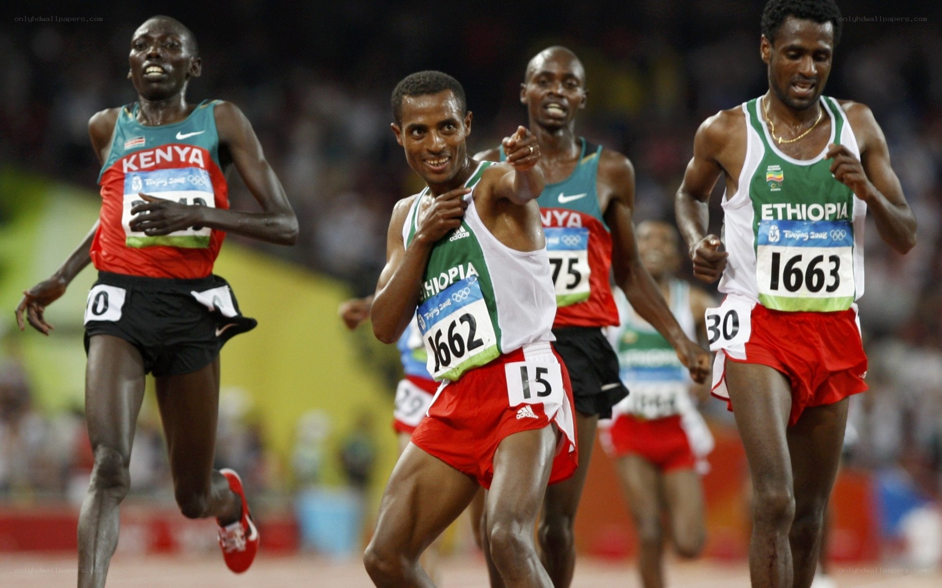 Olympic runners in action