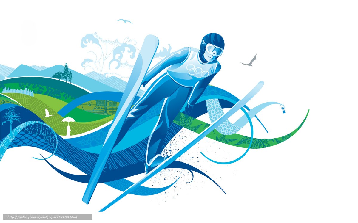 Olympic ski jumper in action