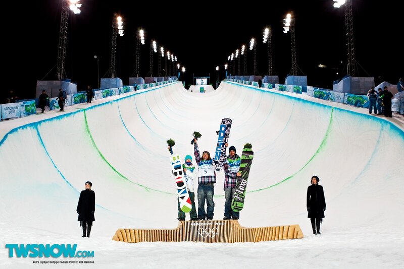 Olympic snowboard podium