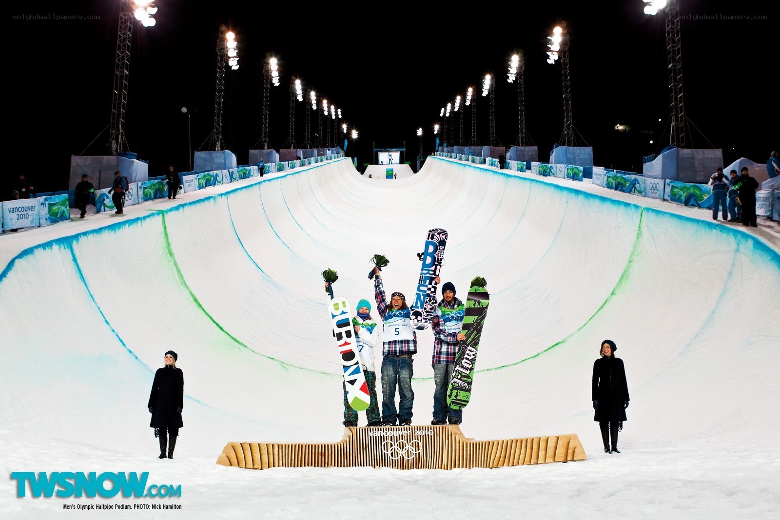 Olympic snowboard podium