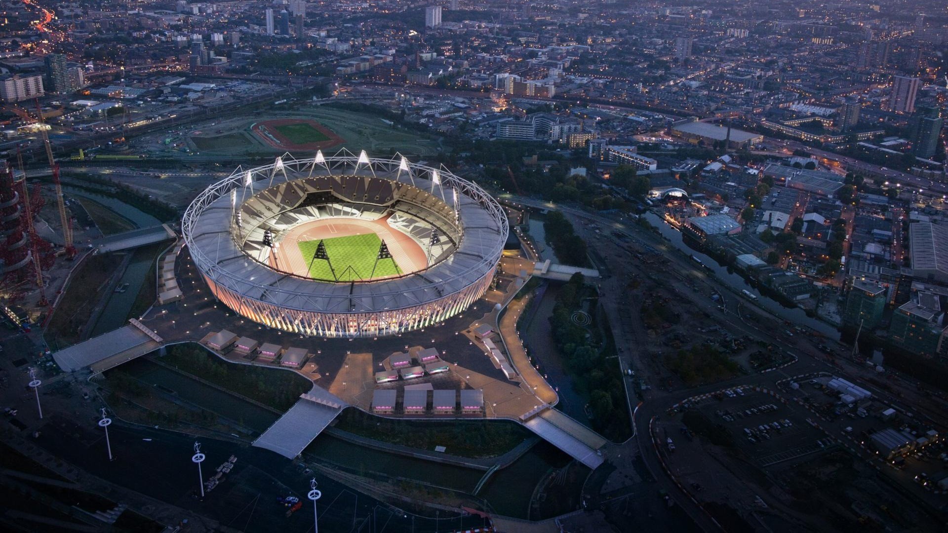 Olympic Stadium at dusk