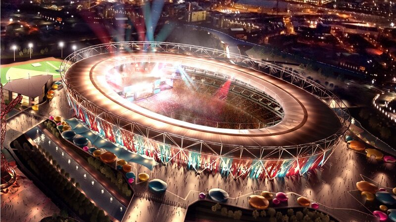 Olympic Stadium at Night — Black, Dramatic, 3d Render