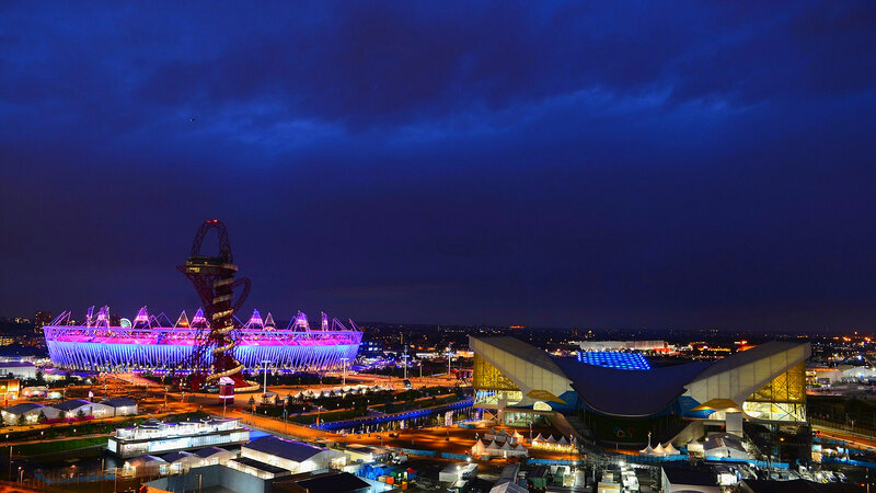 Olympic Stadium at Night — Blue