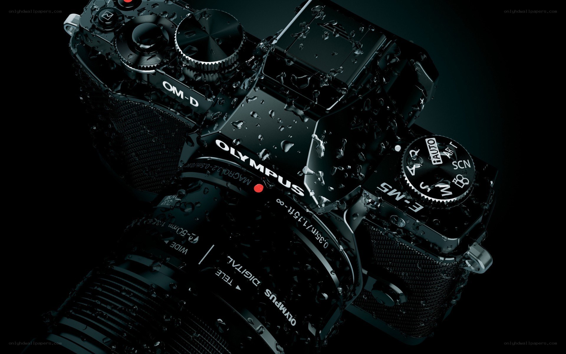 Olympus camera with water droplets