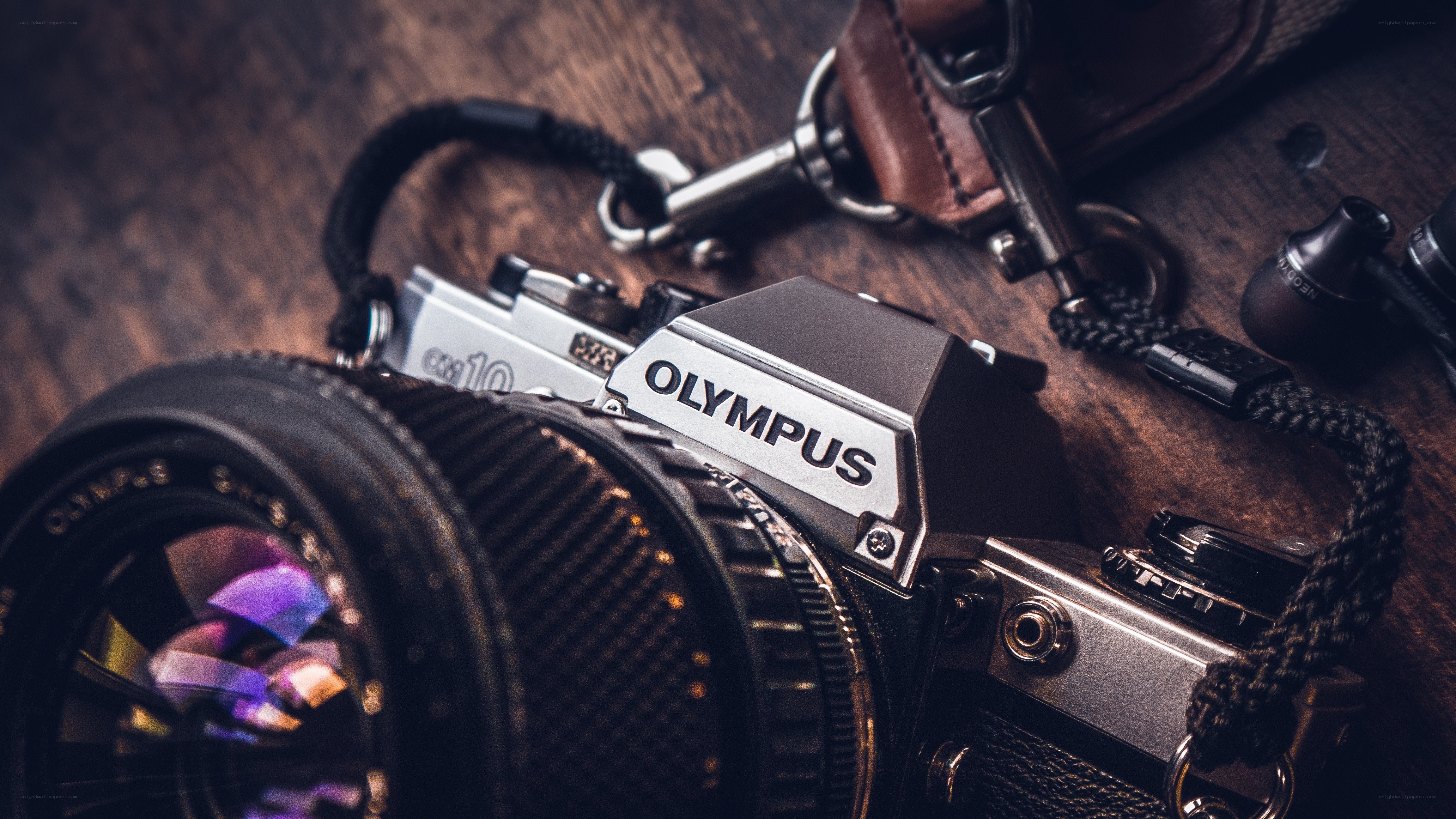 Olympus film camera on wood
