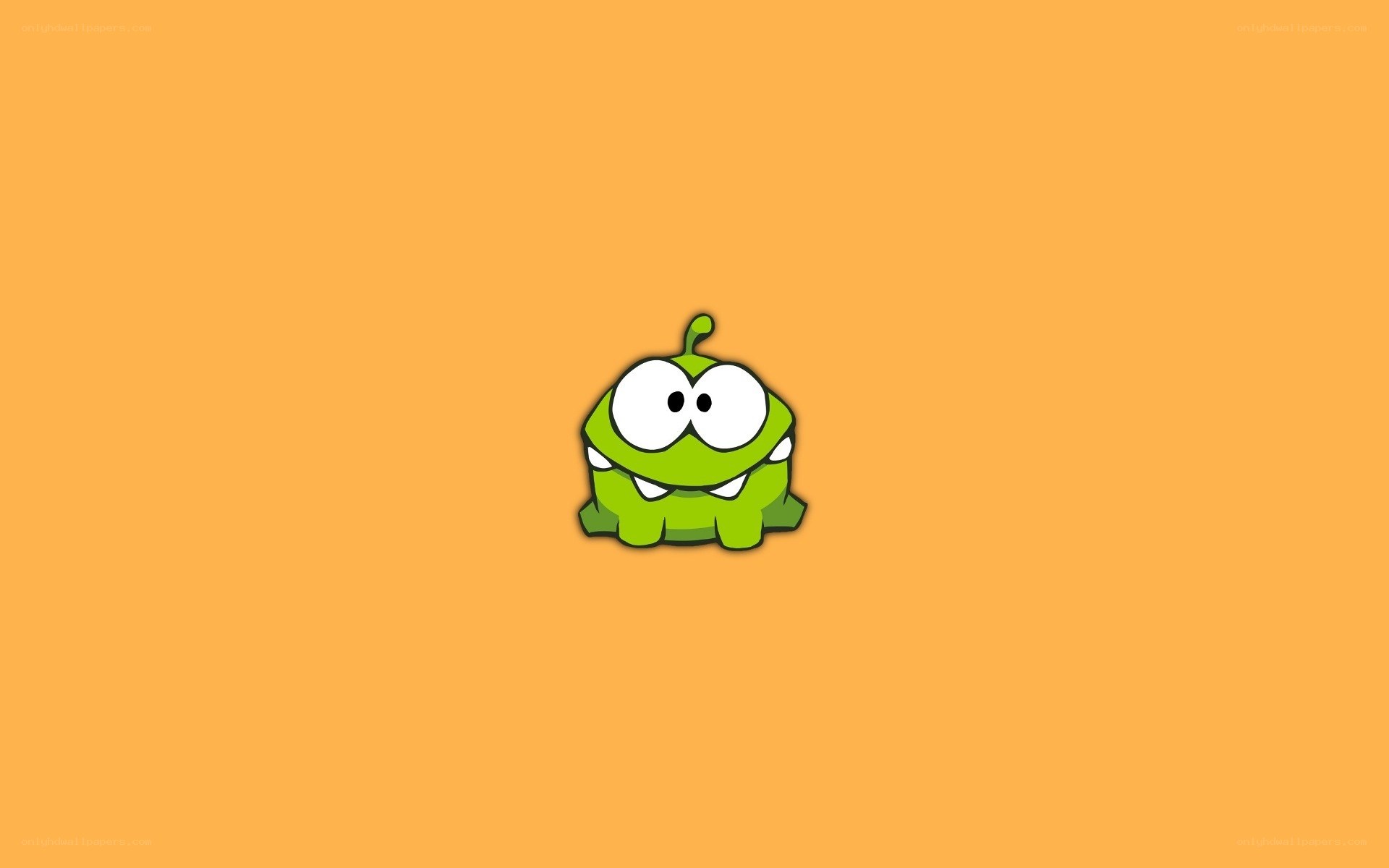 Om Nom character on orange