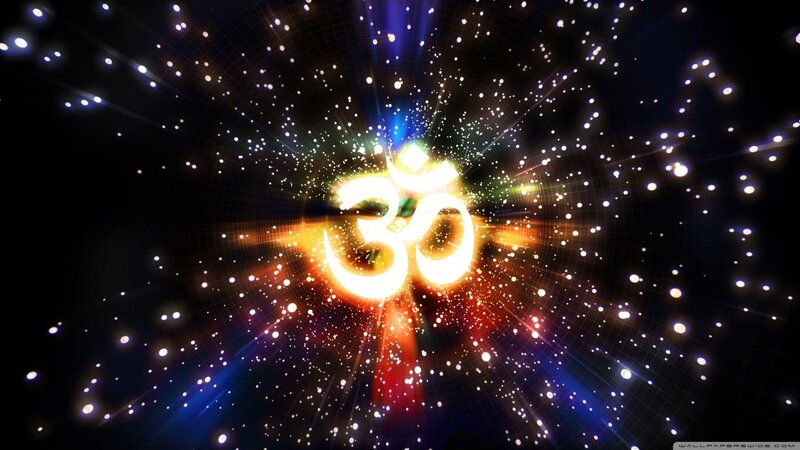 Om symbol in cosmic light