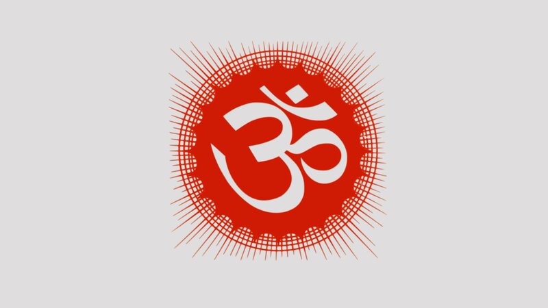 Om Symbol in Red Circle