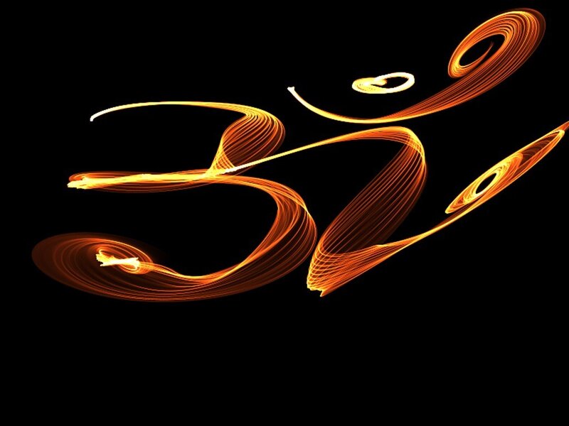 Om Symbol Light Trails