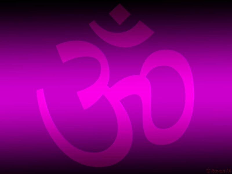 Om Symbol on Purple Background