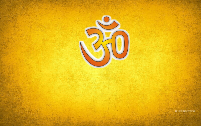 Om Symbol on Yellow Background
