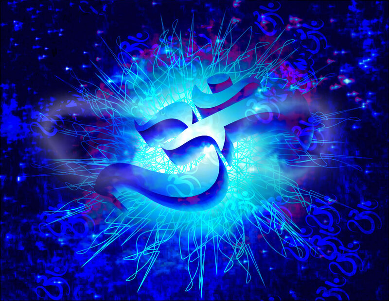 Om Symbol with Energy Burst