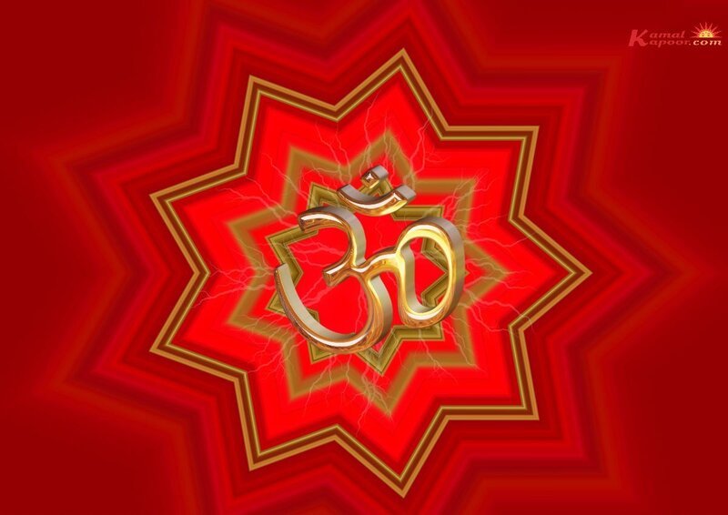 Om symbol with lightning