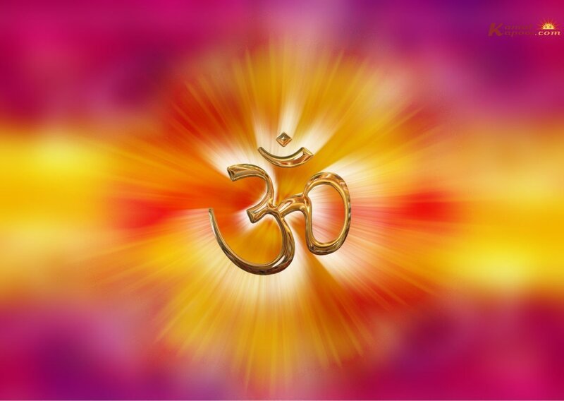 Om symbol with radiant background