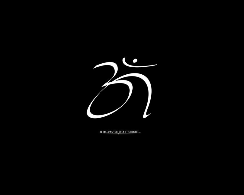 Om symbol with text