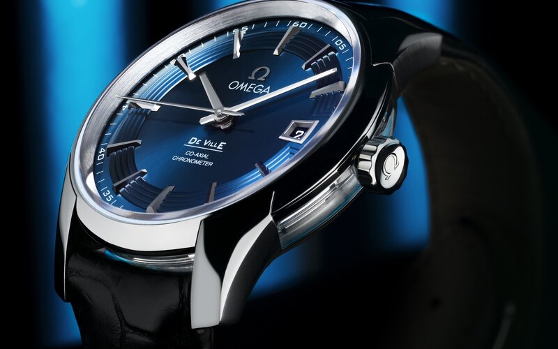 Omega De Ville Watch — Blue, Dramatic