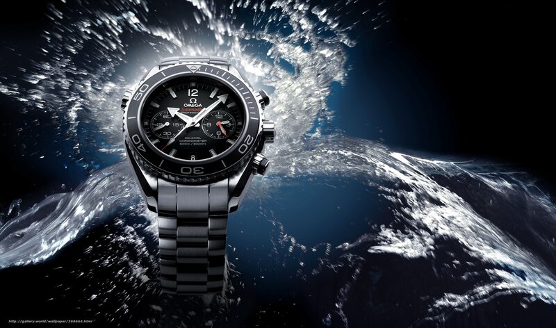 Omega Seamaster Watch — Black, Dramatic, Photograph