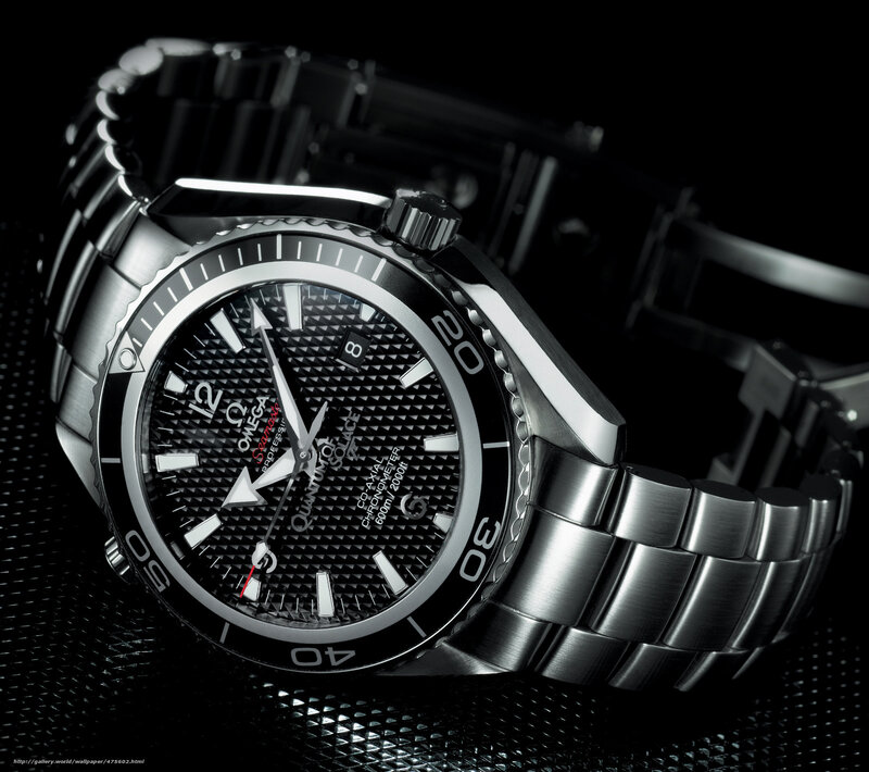 Omega Seamaster Watch — Black, Dramatic, Photograph, Watch Band