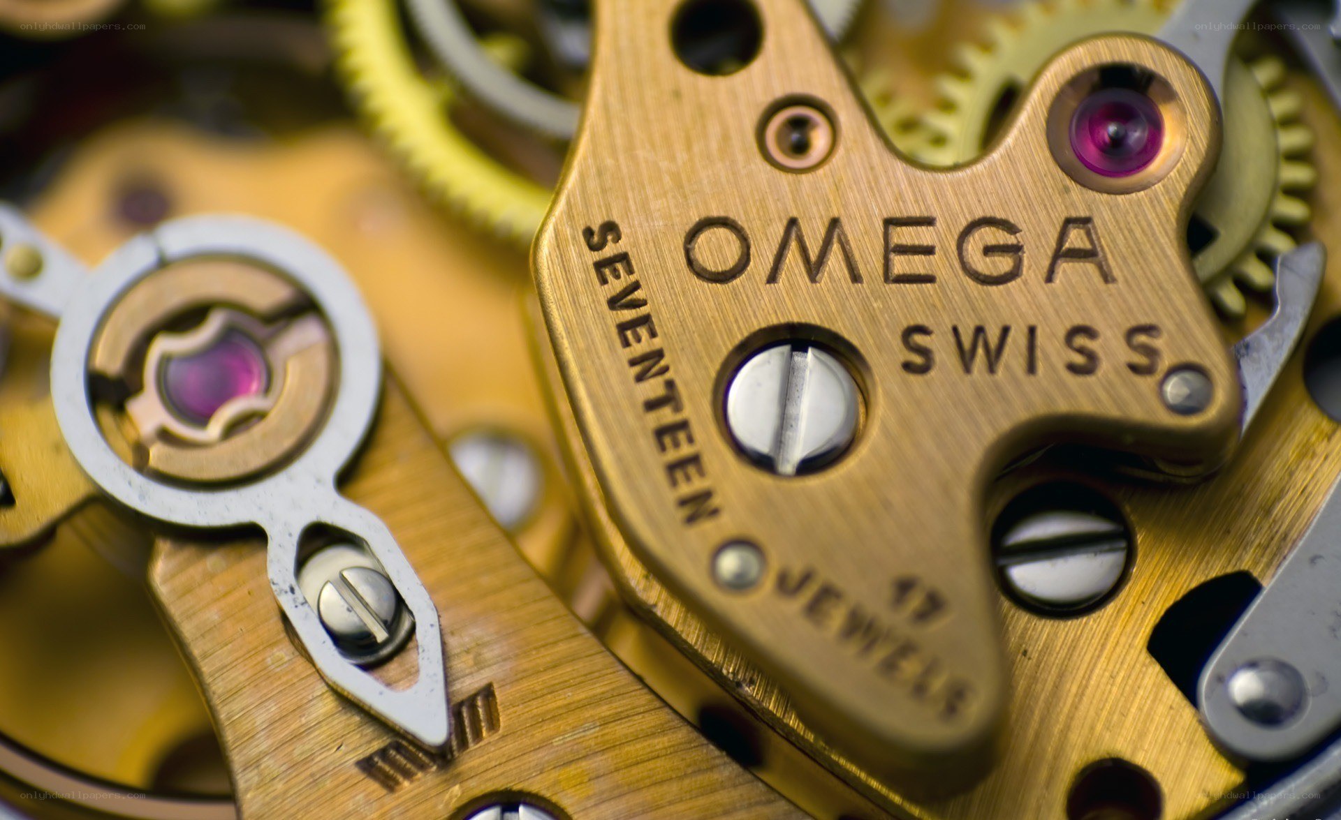 Omega watch movement close-up